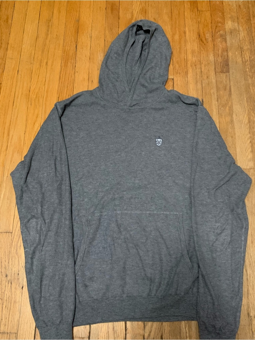 Peter Millar Charcoal Gray Hooded Pullover Sweatshirt